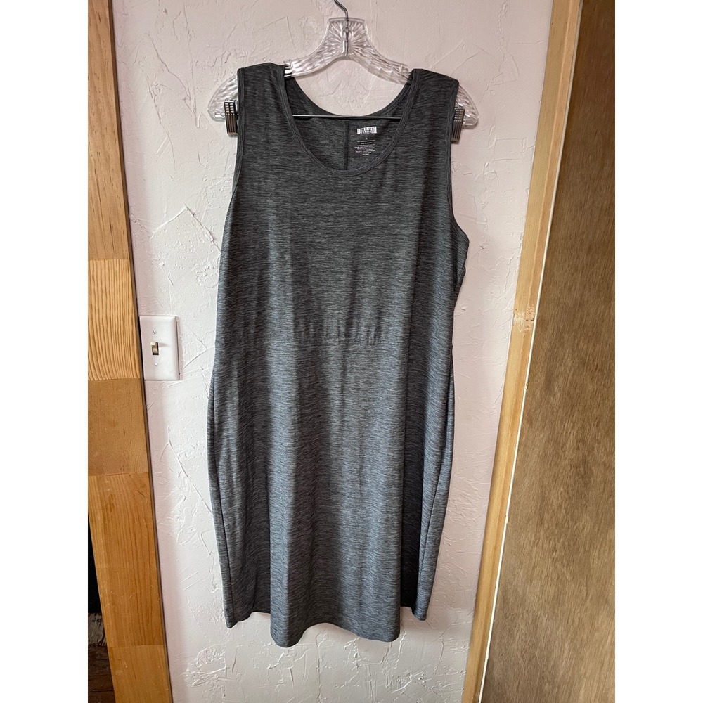 Duluth Trading Co Womens Gray Space Dye Sleeveless Tank Dress Large L‎